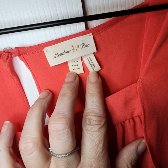 EUC Anthropologie | Meadow Rue Open Back Flutter Short Sleeve Blouse - Picture 10 of 12